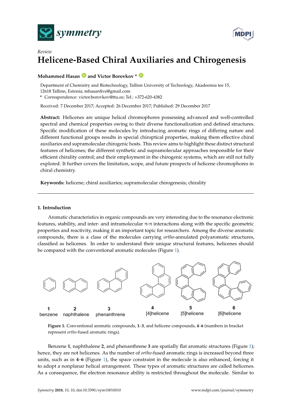 Helicene-Based Chiral Auxiliaries and Chirogenesis