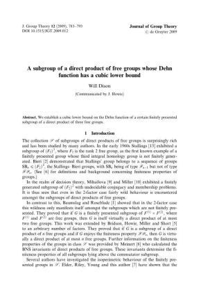 A Subgroup of a Direct Product of Free Groups Whose Dehn Function Has a Cubic Lower Bound
