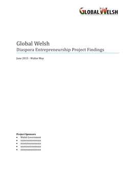 Global Welsh Diaspora Entrepreneurship Project Findings