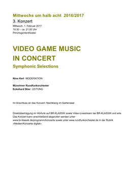 Video Game Music in Concert