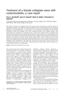 Treatment of a Female Collegiate Rower with Costochondritis: a Case Report