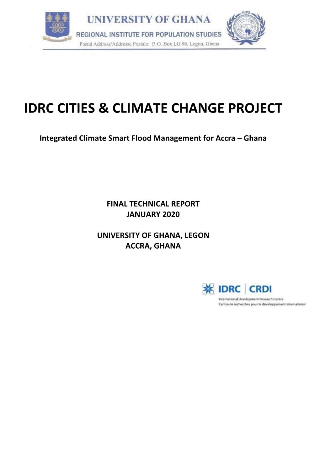 Integrated Climate Smart Flood Management for Accra – Ghana