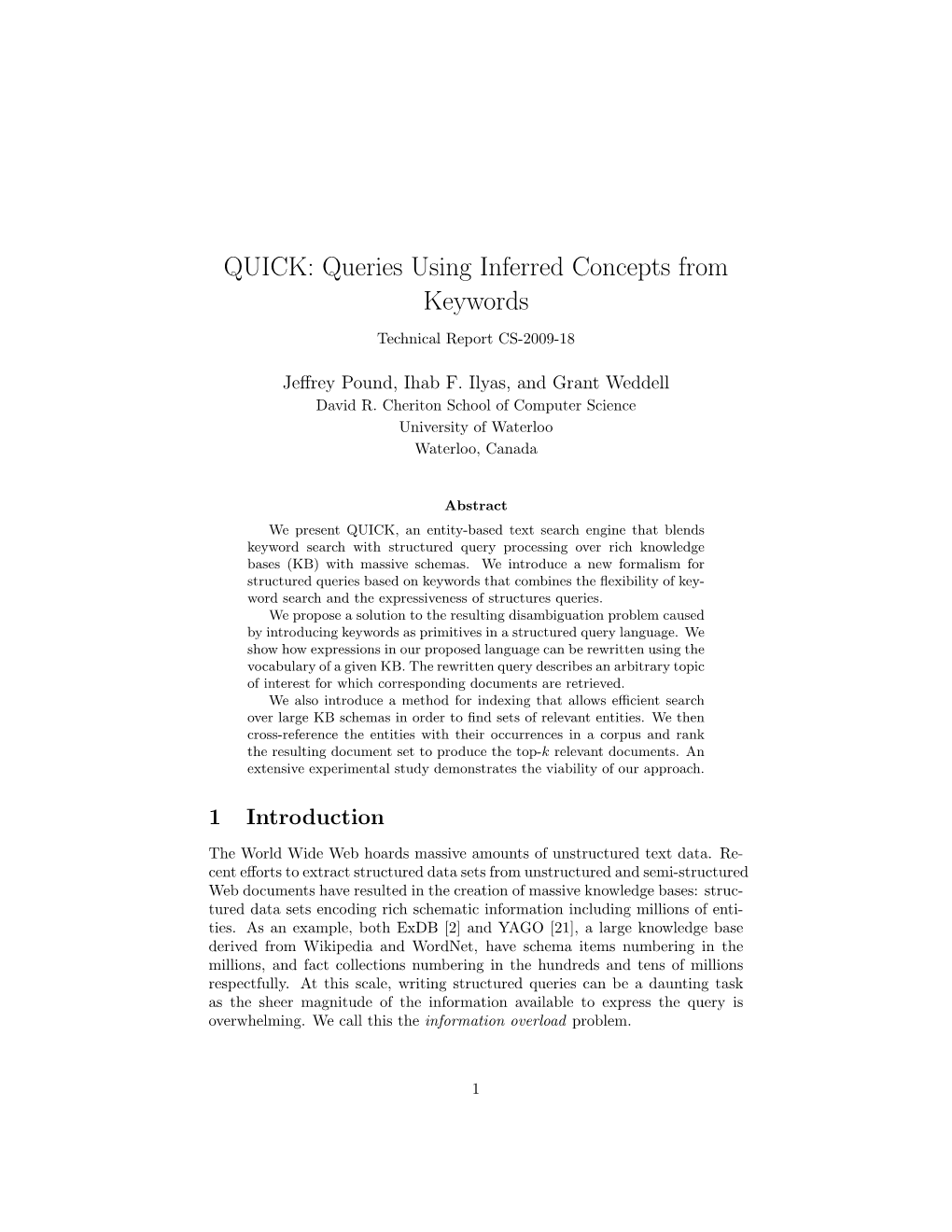 QUICK: Queries Using Inferred Concepts from Keywords (PDF)