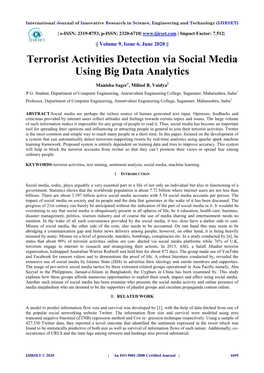 Terrorist Activities Detection Via Social Media Using Big Data Analytics