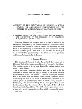 Account of the Excavation of Birrens, a Roman- Station in Annandale, Undertaken by the Society of Antiquaries of Scotland in 1895