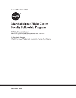 Marshall Space Flight Center Faculty Fellowship Program