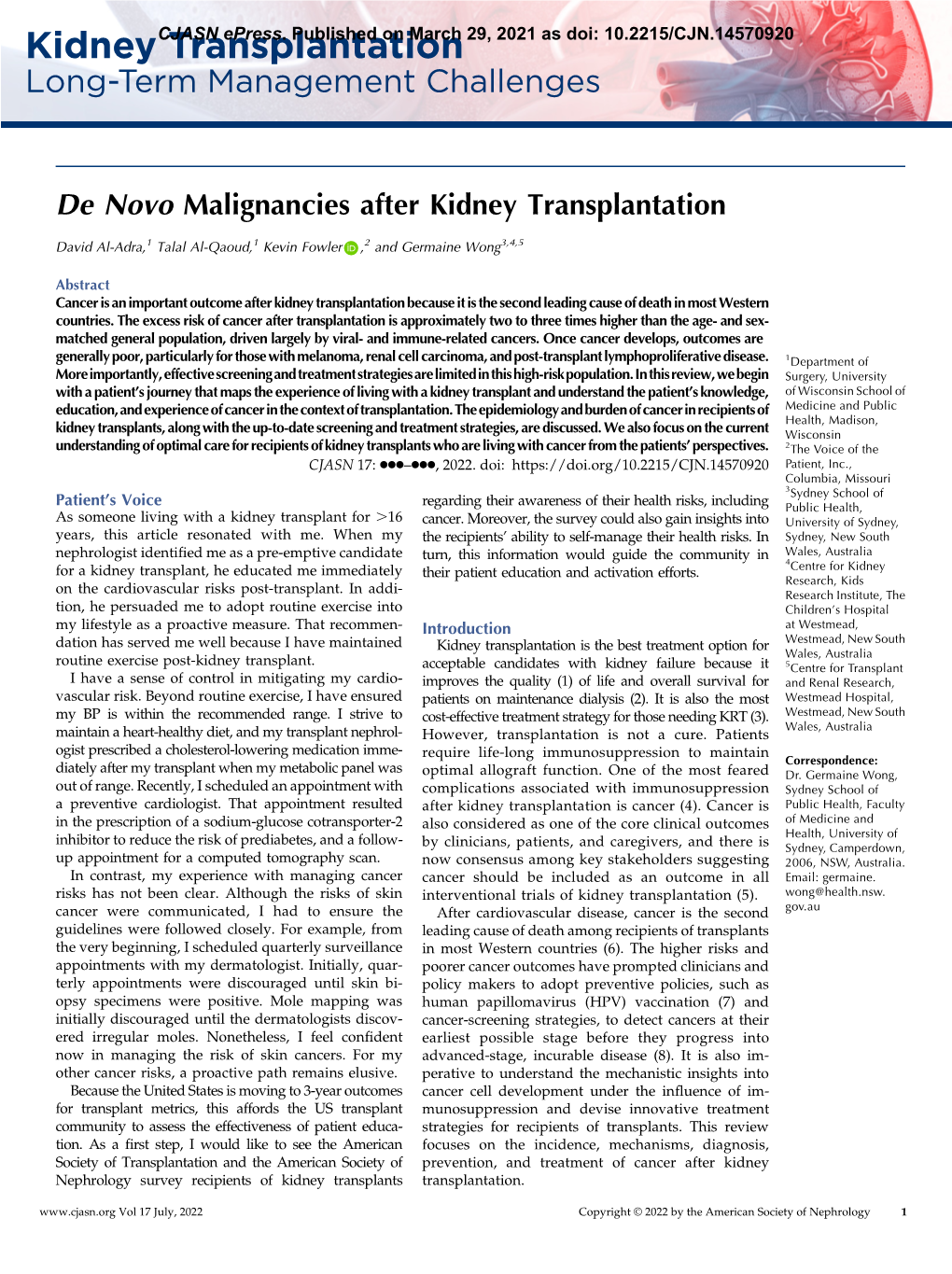 Kidney Transplantation