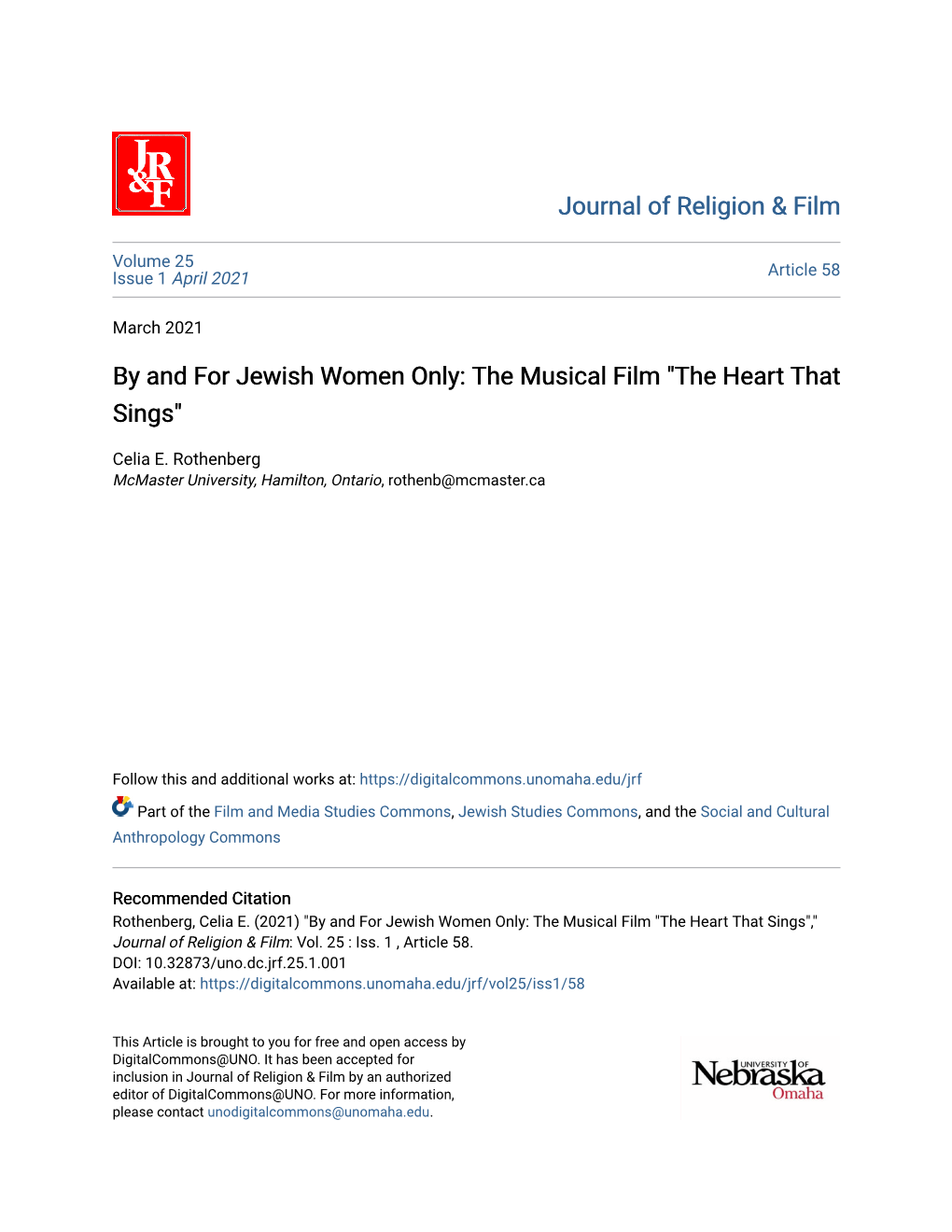 By and for Jewish Women Only: the Musical Film 