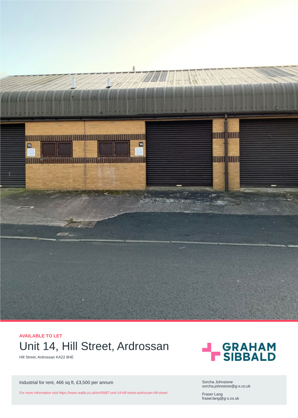 Unit 14, Hill Street, Ardrossan Hill Street, Ardrossan KA22 8HE