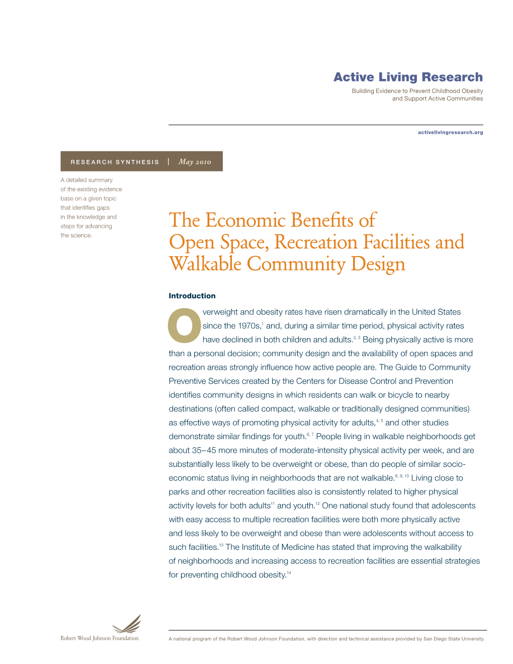 Economic Benefits of Open Space, Recreation