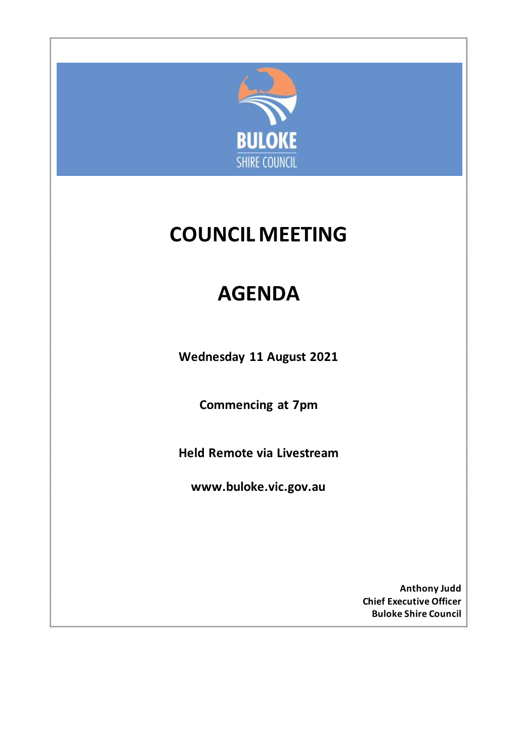 11 August 2021 Council Meeting