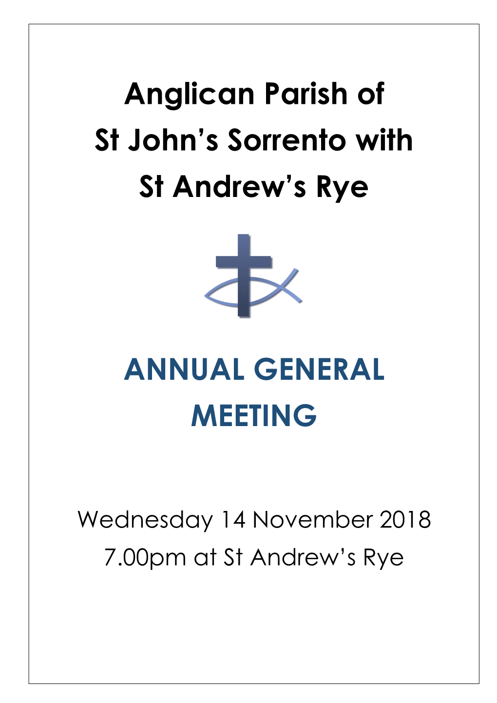 Anglican Parish of St John's Sorrento with St Andrew's Rye ANNUAL