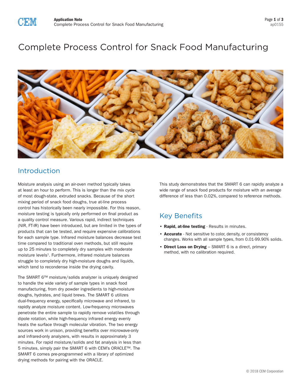 Complete Process Control for Snack Food Manufacturing Ap0155