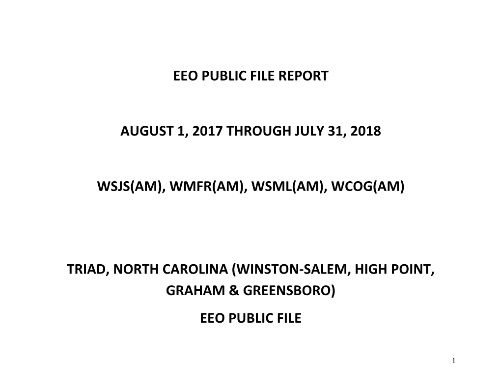 Eeo Public File Report