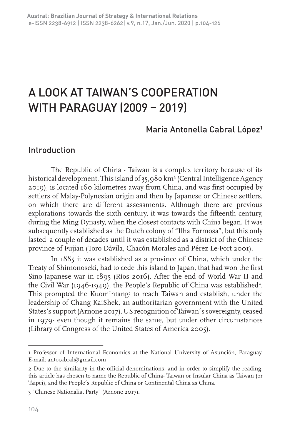 A Look at Taiwan's Cooperation With