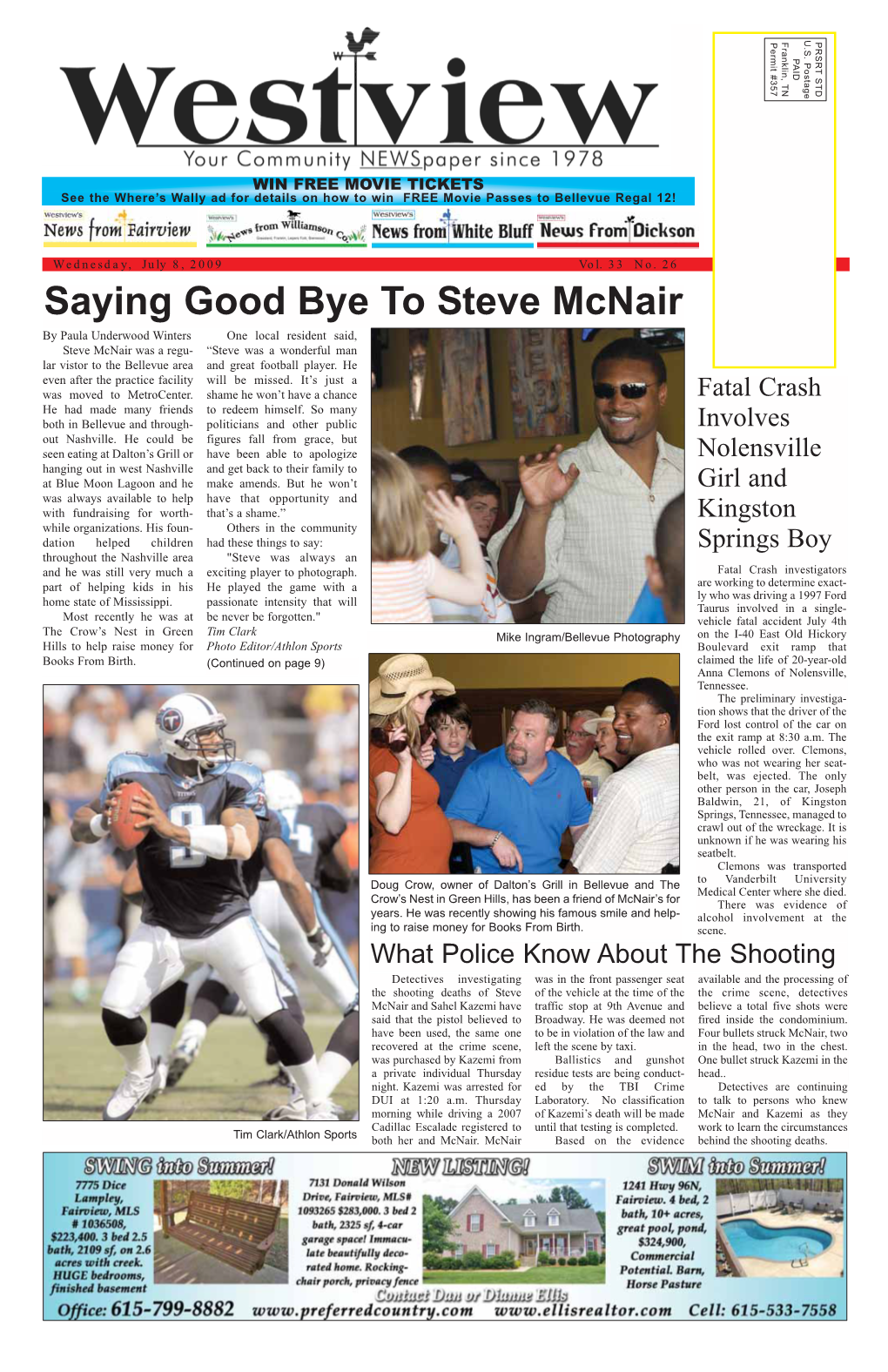 Saying Good Bye to Steve Mcnair