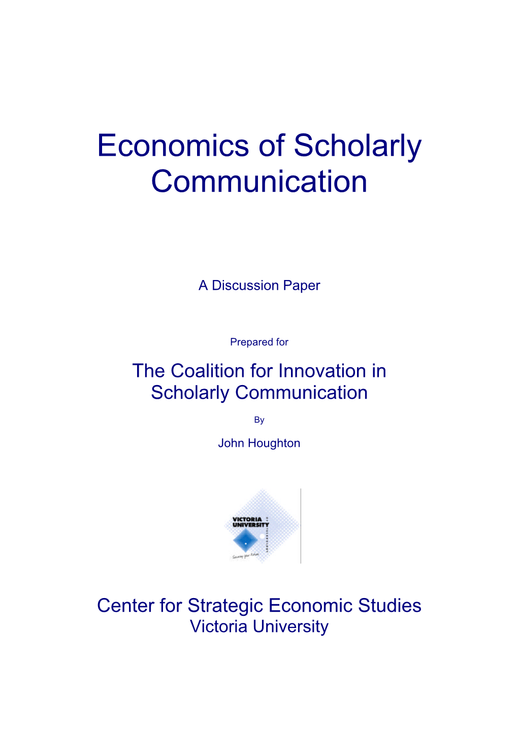 Economics of Scholarly Communication