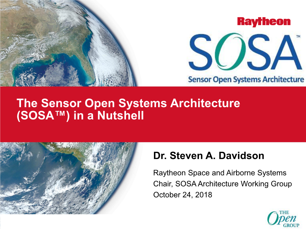 The Sensor Open Systems Architecture (SOSA™) in a Nutshell