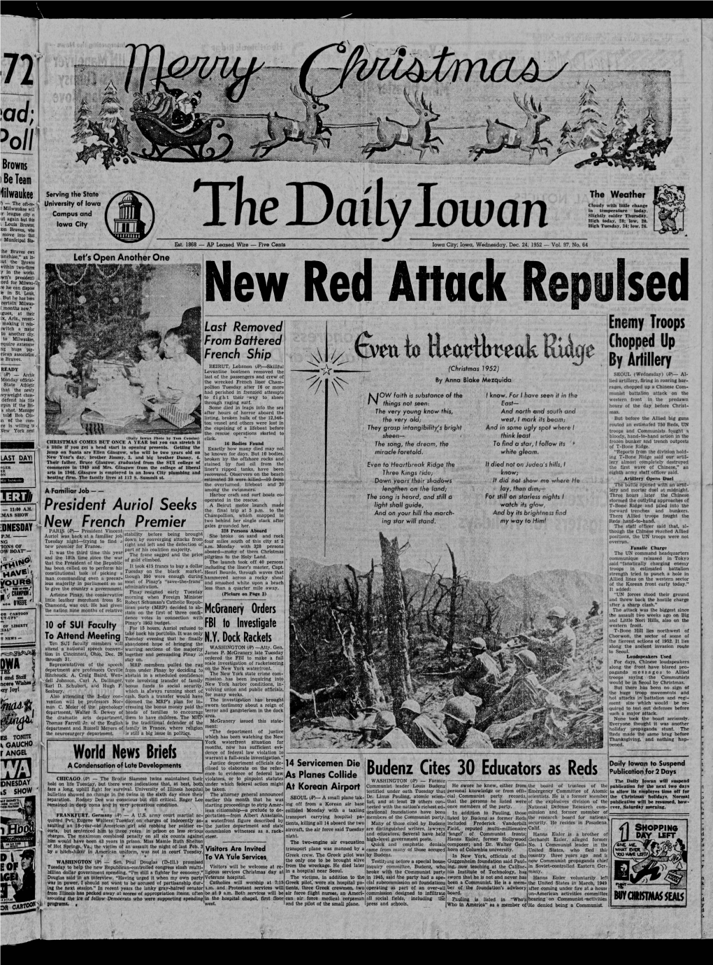 Daily Iowan (Iowa City, Iowa), 1952-12-24