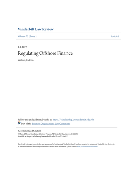 Regulating Offshore Finance William J