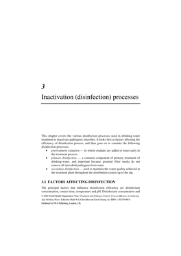 3 Inactivation (Disinfection) Processes