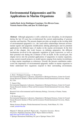 Environmental Epigenomics and Its Applications in Marine Organisms