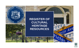 Register of Cultural Heritage Resources