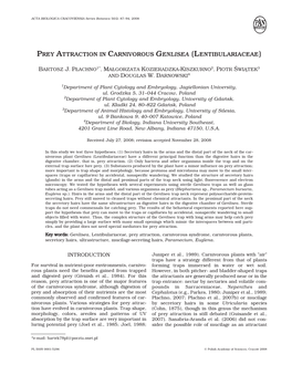 Prey Attraction in Carnivorous Genlisea (Lentibulariaceae)