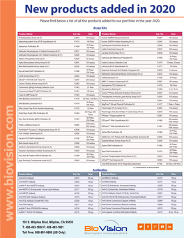 W W W .Bio Visio N .Co M New Products Added in 2020