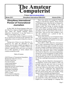 Amateur Computerist Newsletter