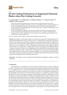 On the Cutting Performance of Segmented Diamond Blades When Dry-Cutting Concrete