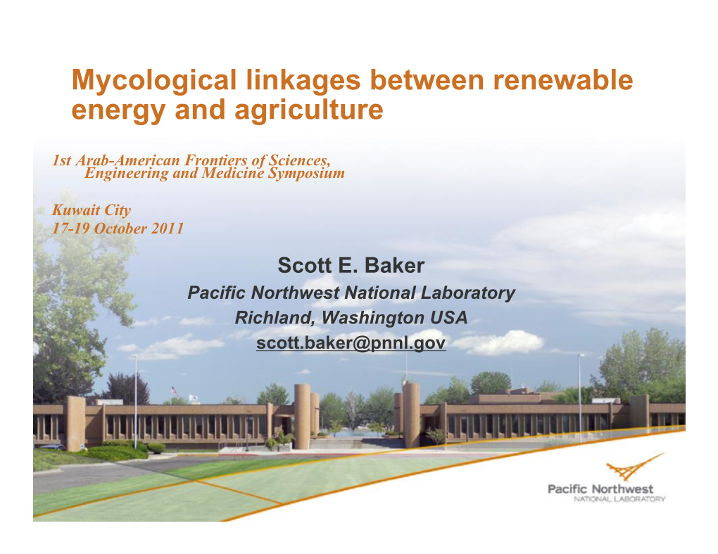 Mycological Linkages Between Renewable Energy and Agriculture