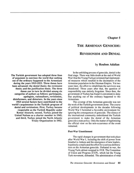 Chapter 5 the ARMENIAN GENOCIDE