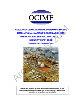 Guidance for Oil Terminal Operators on the International Maritime Organization (IMO) International Ship and Port Facility Security (ISPS) Code