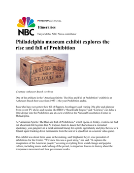 Philadelphia Museum Exhibit Explores the Rise and Fall of Prohibition