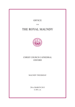 The Royal Maundy