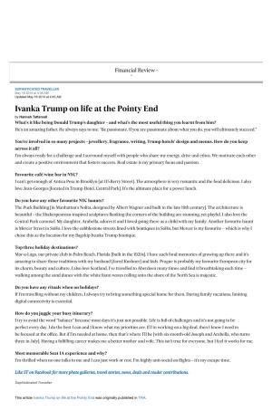 Ivanka Trump on Life at the Pointy