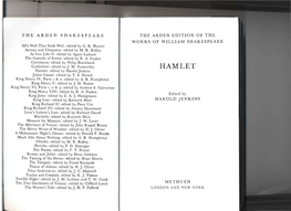 HAMLET Hamlet: Edited by Harold Jenkins Julius Caesar: Edited by T
