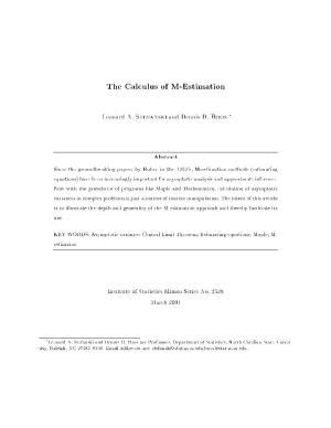 The Calculus of M-Estimation