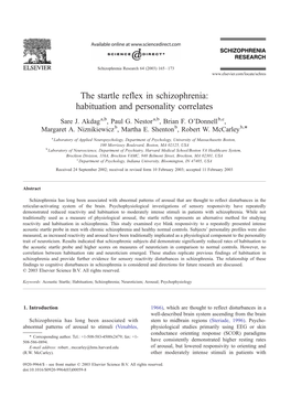 The Startle Reflex in Schizophrenia: Habituation and Personality Correlates