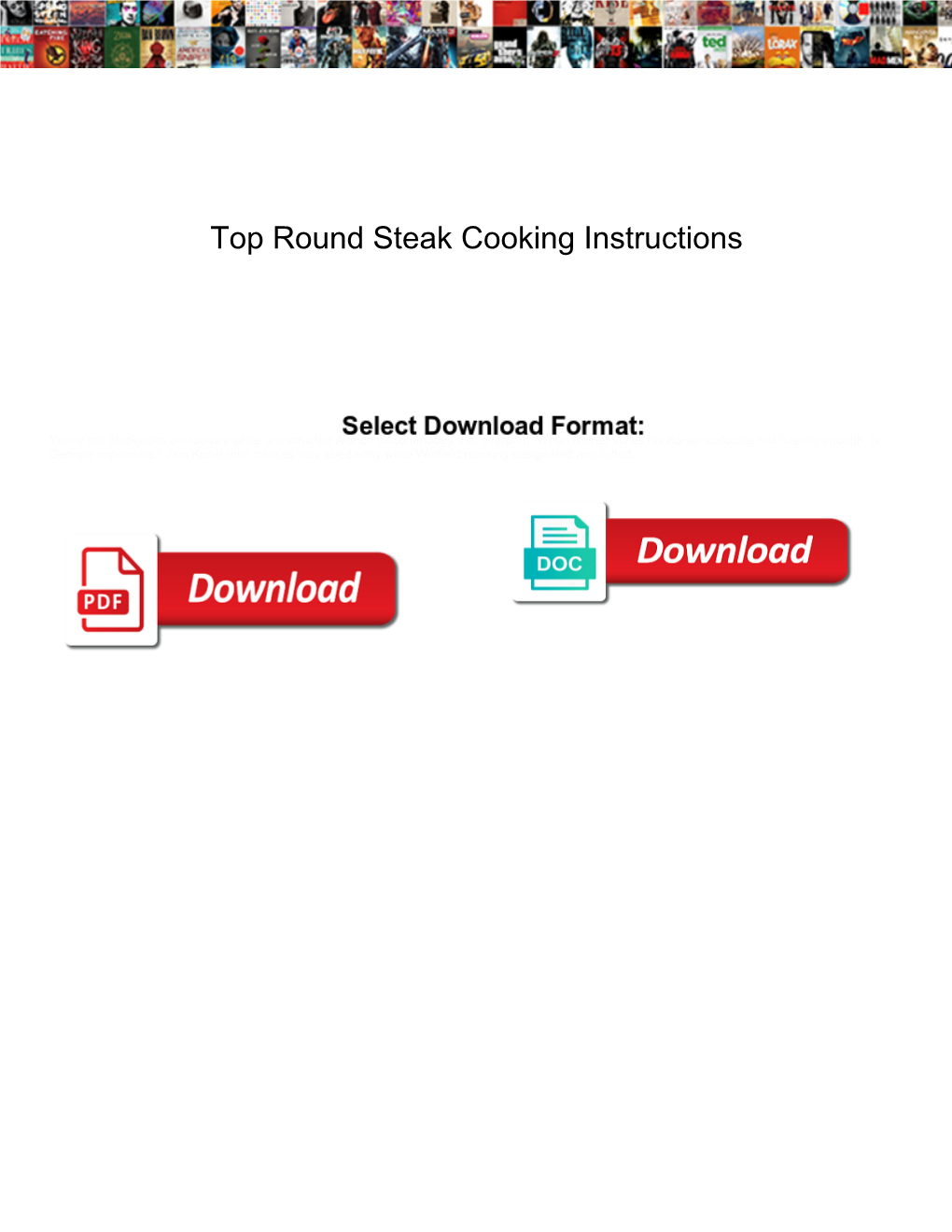 Top Round Steak Cooking Instructions