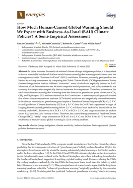 How Much Human-Caused Global Warming Should We Expect with Business-As-Usual (BAU) Climate Policies? a Semi-Empirical Assessment