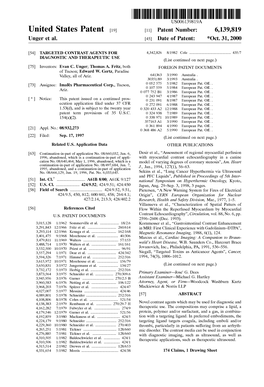 United States Patent (19) 11 Patent Number: 6,139,819 Unger Et Al