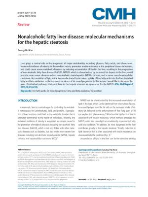 Nonalcoholic Fatty Liver Disease: Molecular Mechanisms for the Hepatic Steatosis