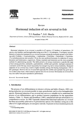 Hormonal Induction of Sex Reversal in Fish
