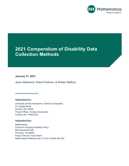 2021 Compendium of Disability Data Collection Methods
