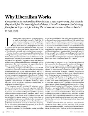 Why Liberalism Works Conservatism Is in Shambles; Liberals Have a New Opportunity