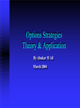 Options Strategies Theory and Application in Bloomberg