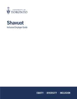 Shavuot Employer Guide
