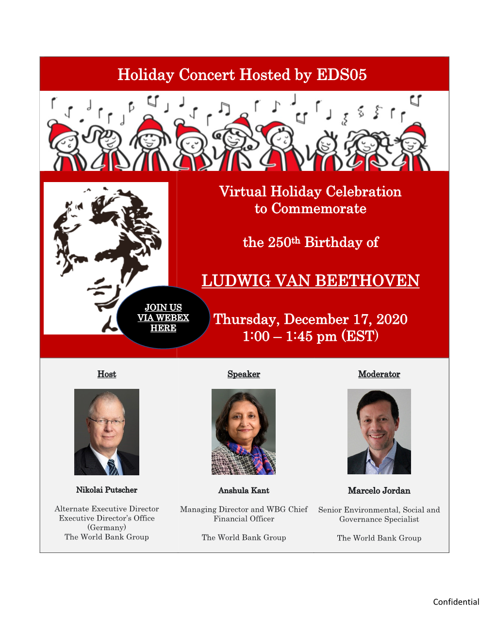 Holiday Concert Hosted by EDS05 LUDWIG VAN BEETHOVEN